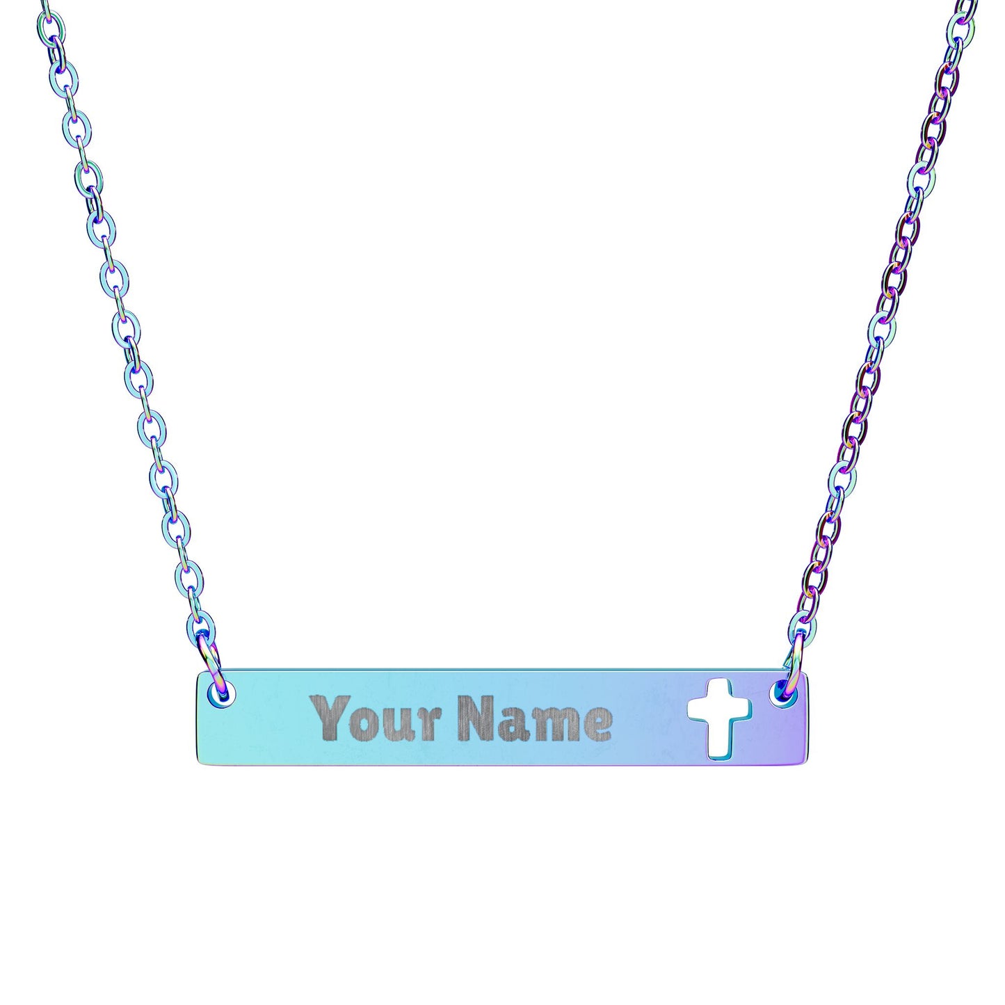 Cutout Cross Bar Necklace