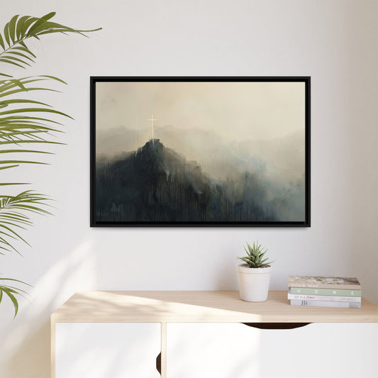 Misty Mountain with Cross