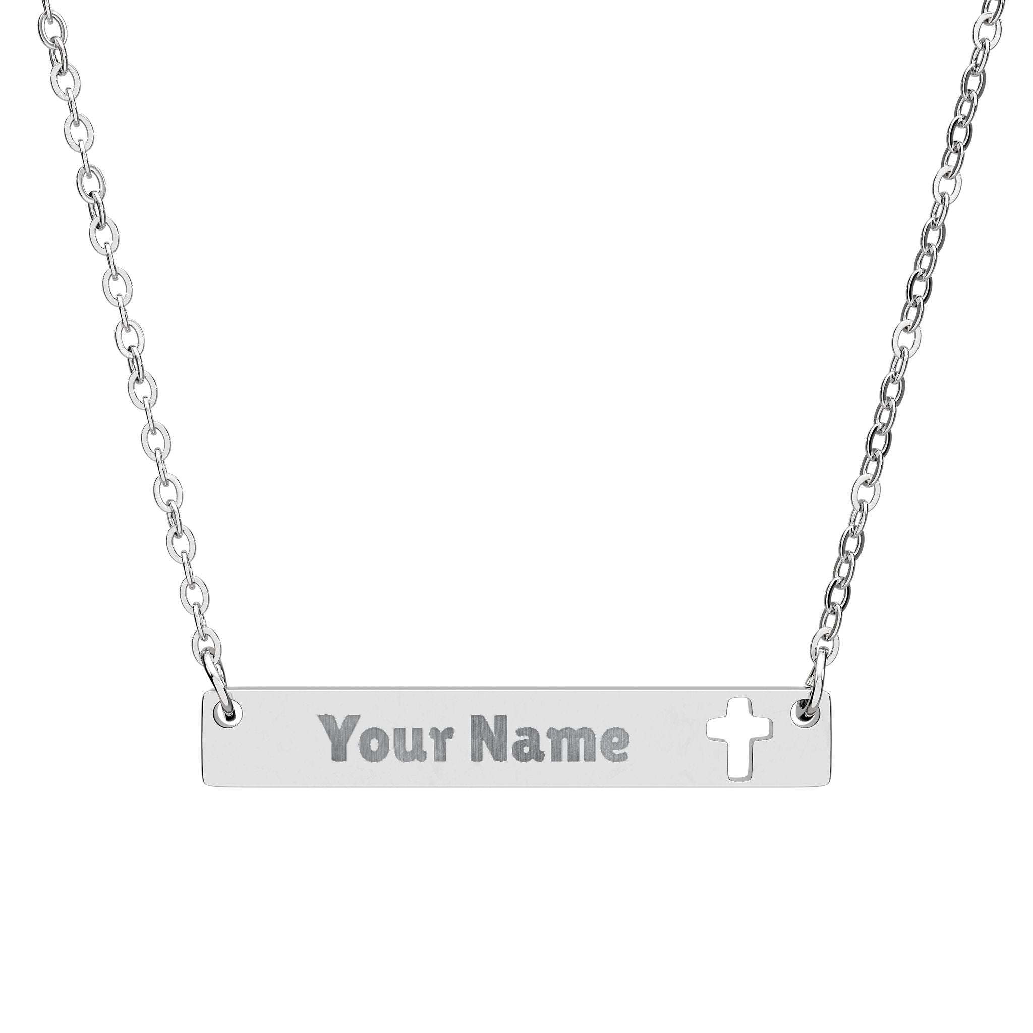 Cutout Cross Bar Necklace