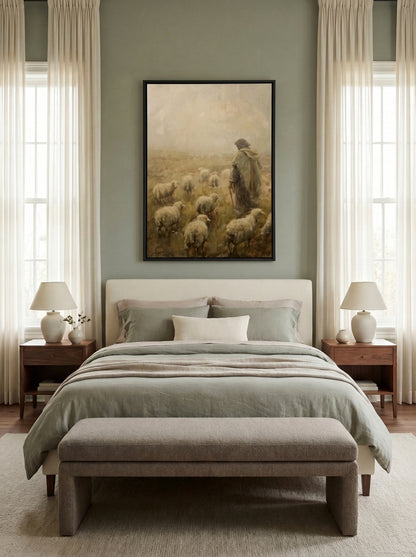 Shepherd Tending Flock
