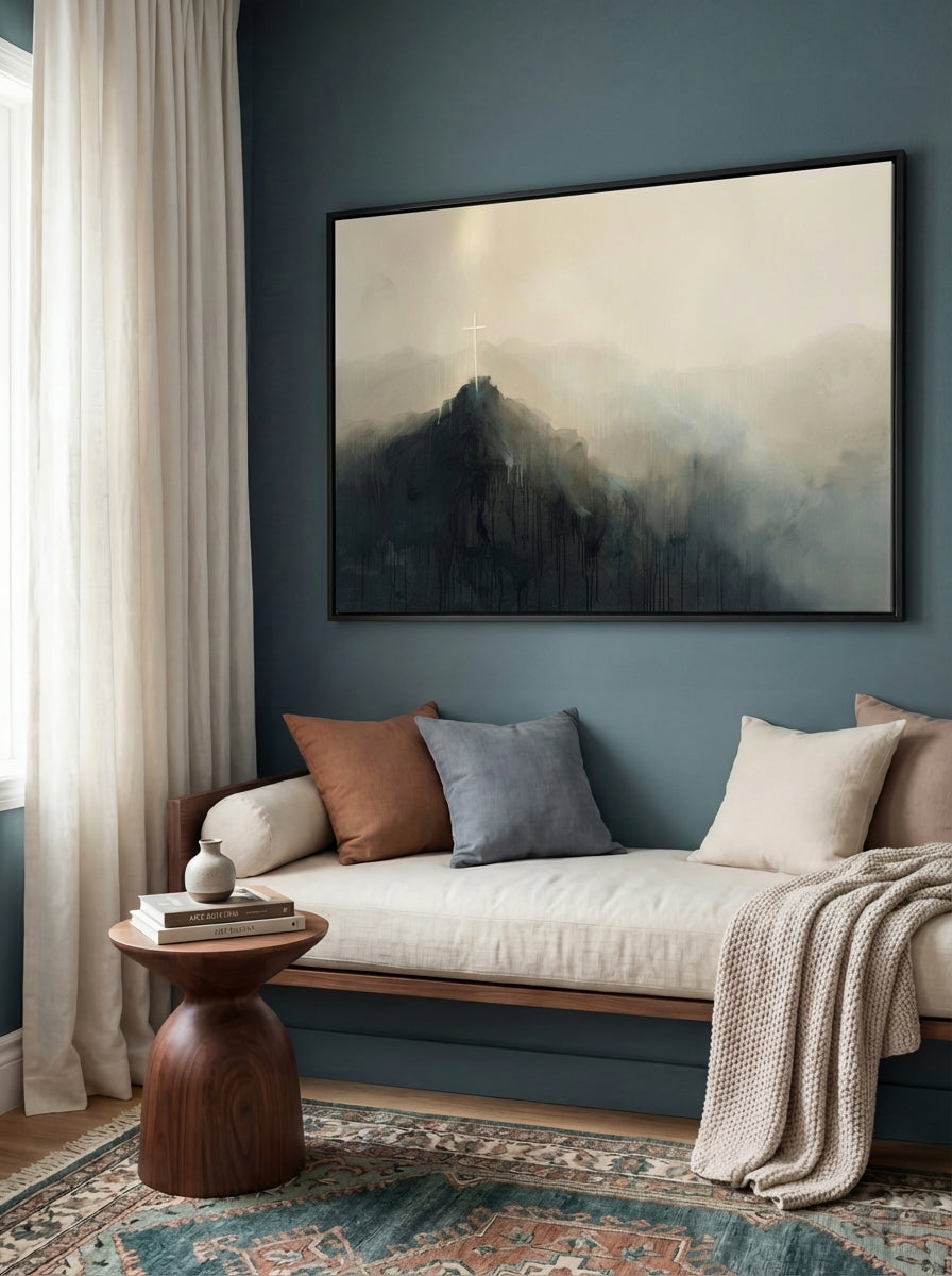 Misty Mountain with Cross