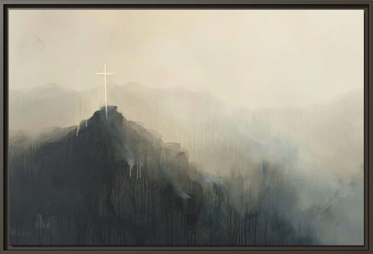 Misty Mountain with Cross