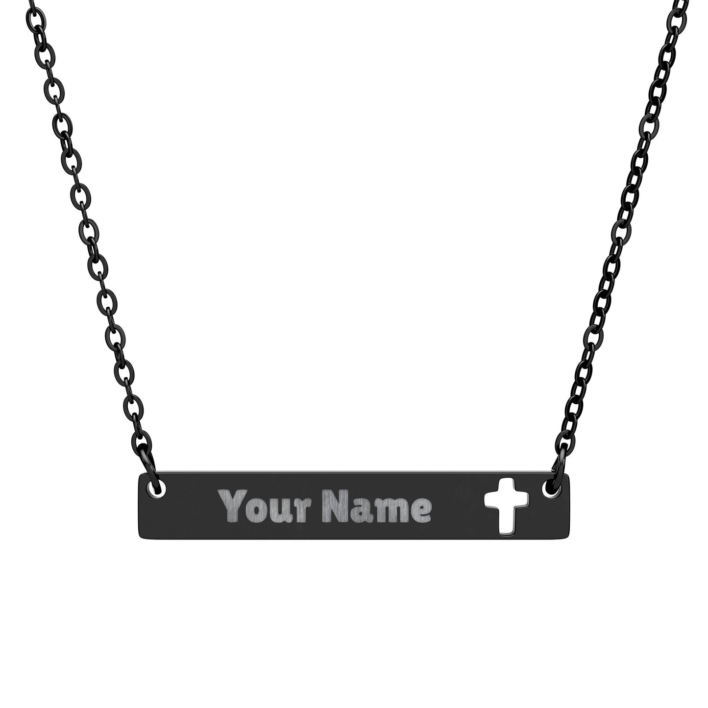 Cutout Cross Bar Necklace