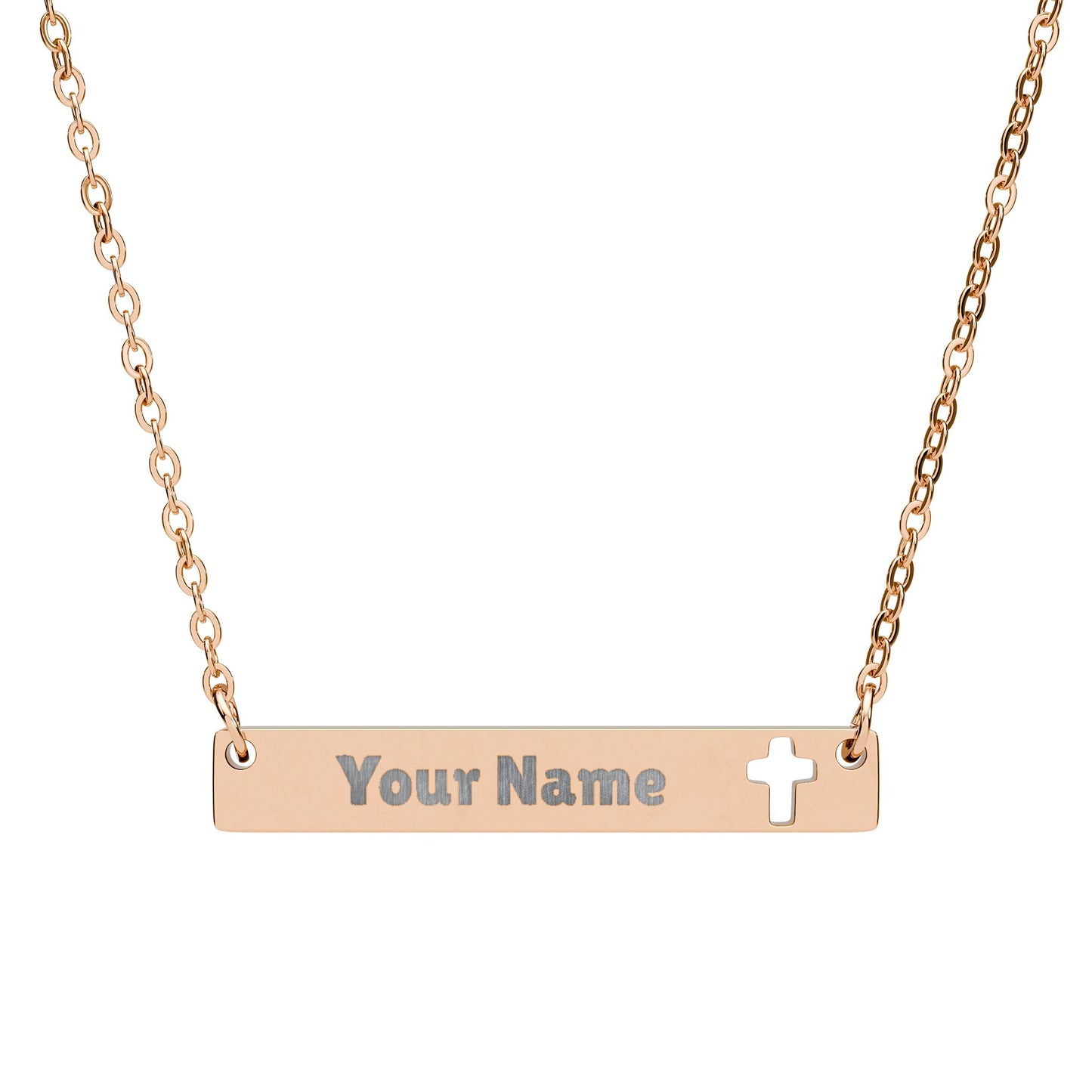 Cutout Cross Bar Necklace