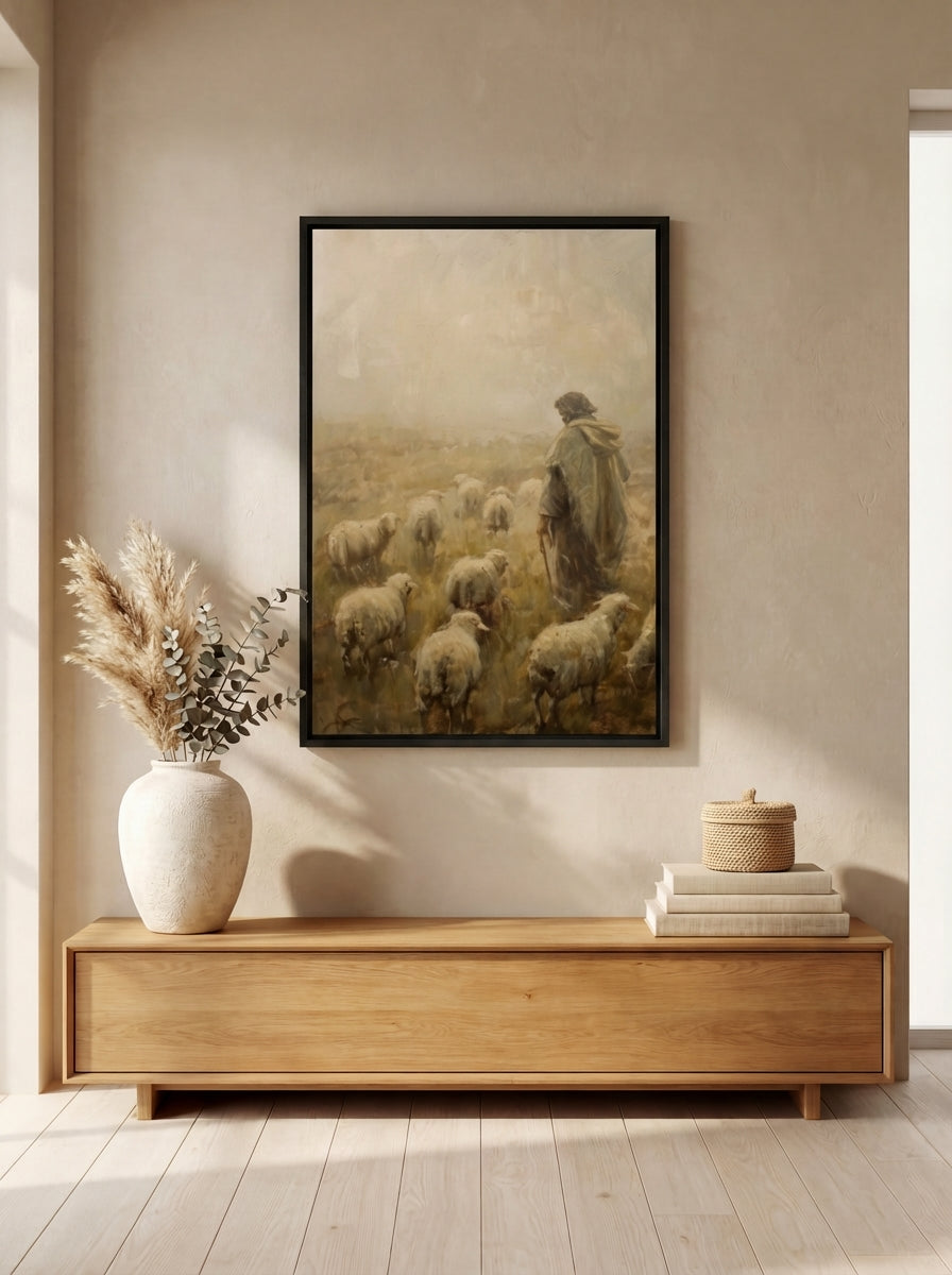 Shepherd Tending Flock