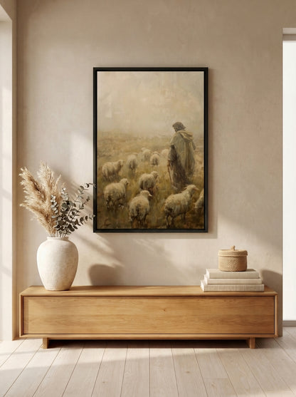 Shepherd Tending Flock