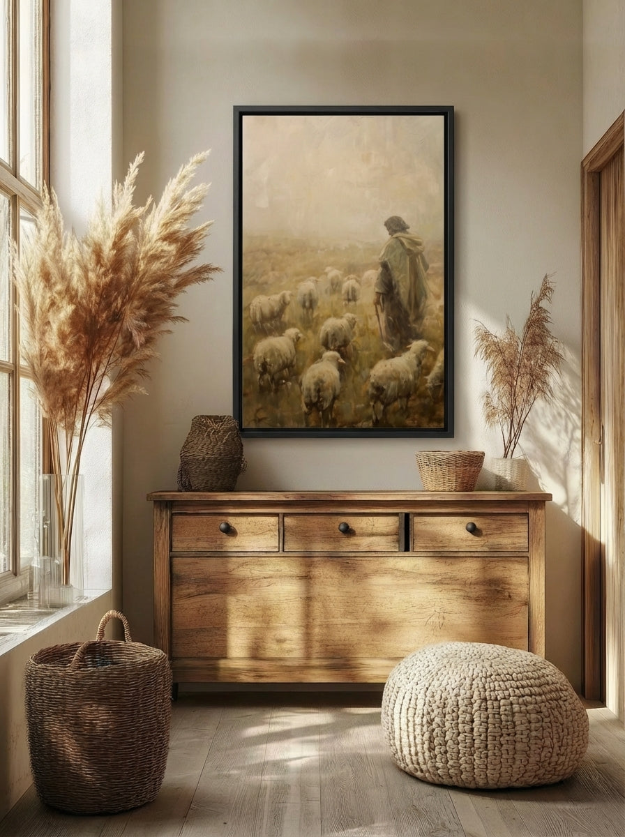 Shepherd Tending Flock
