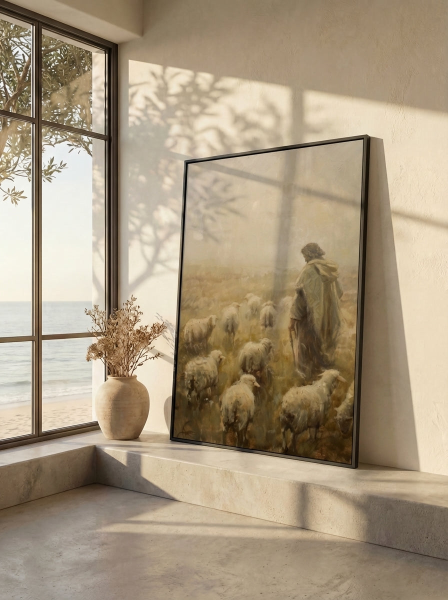 Shepherd Tending Flock