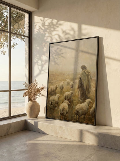 Shepherd Tending Flock